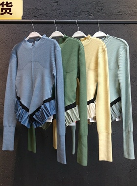 现货】MONA修身针织莫代尔打底衫女秋冬内搭黑色气质百搭新款短款