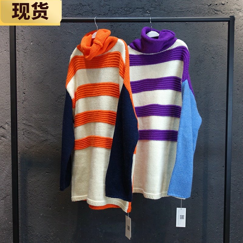 【现货】VC raf风可前后两穿粗棒小卷领毛衣女冬季新款加厚上衣