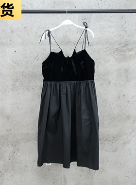 MONA黑色吊带裙夏季超仙收腰显瘦法式小众气质赫本风小黑裙连衣裙