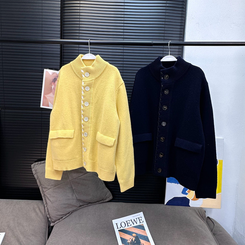 【MS 11/28新品】冬日爱丁堡 单排扣立领全羊毛针织开衫