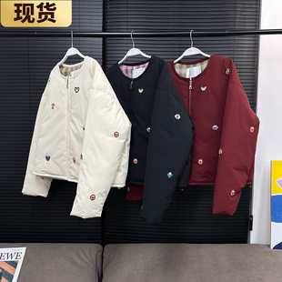 现货章章 安心绒小泡芙章仔绣花轻量型保暖羽绒服90白鸭绒