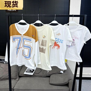 【现货】VC私服⼤透出 反战球⾐刺绣系列短袖T恤夏季新款