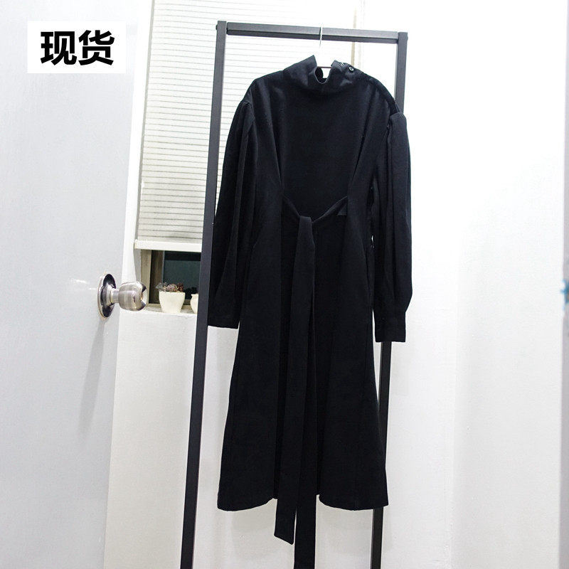 连衣裙新款女装复古黑色长袖