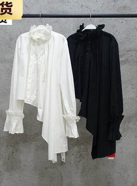 【现货】MONA法式衬衫女设计感小众春秋长袖宫廷风褶皱复古衬衣
