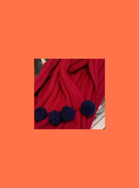 章章12/28  30羊绒70羊毛球球围巾限定新年红/miu灰色