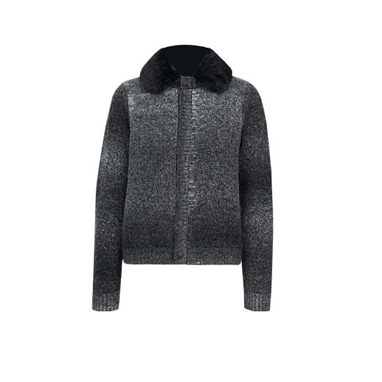 人鱼【11/25日14:00pm】羊毛渐变可拆卸毛领短开衫毛衣