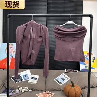 现货 likeJennie抹胸堆堆领开衫细水溶100全羊毛上衣两件套