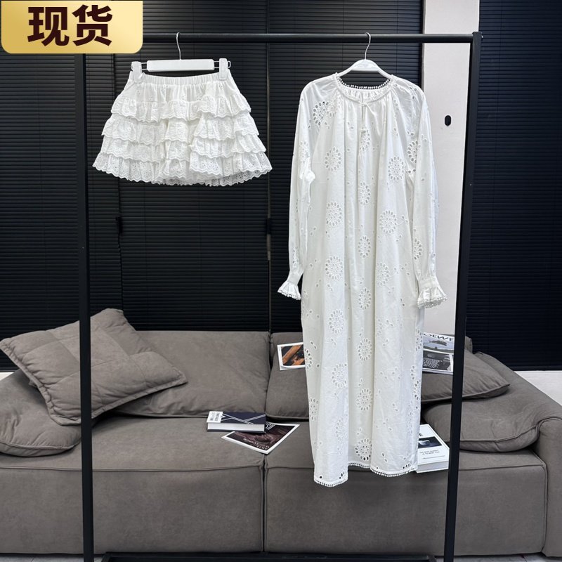 【现货】VC棉布刺绣系列复古连衣裙裤子＆裙裤2024年春季新款女,女装/女士精品,时尚套装,淘宝优惠券,粉丝福利购,淘宝优惠卷