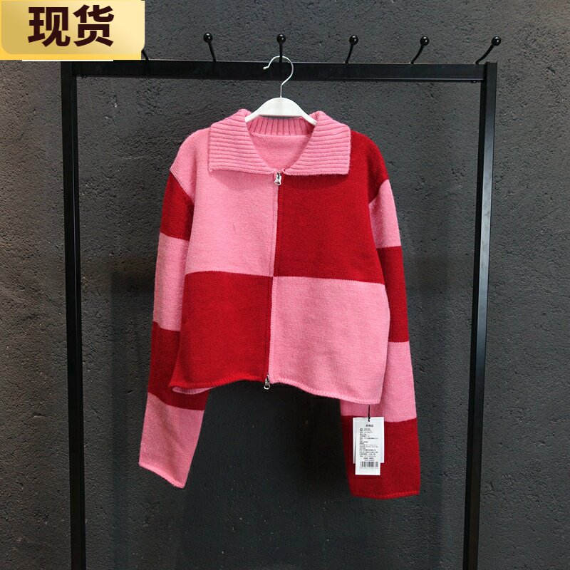 【现货】MONA今年流行领毛衣女士内搭设计感拉链开衫2021秋冬新款