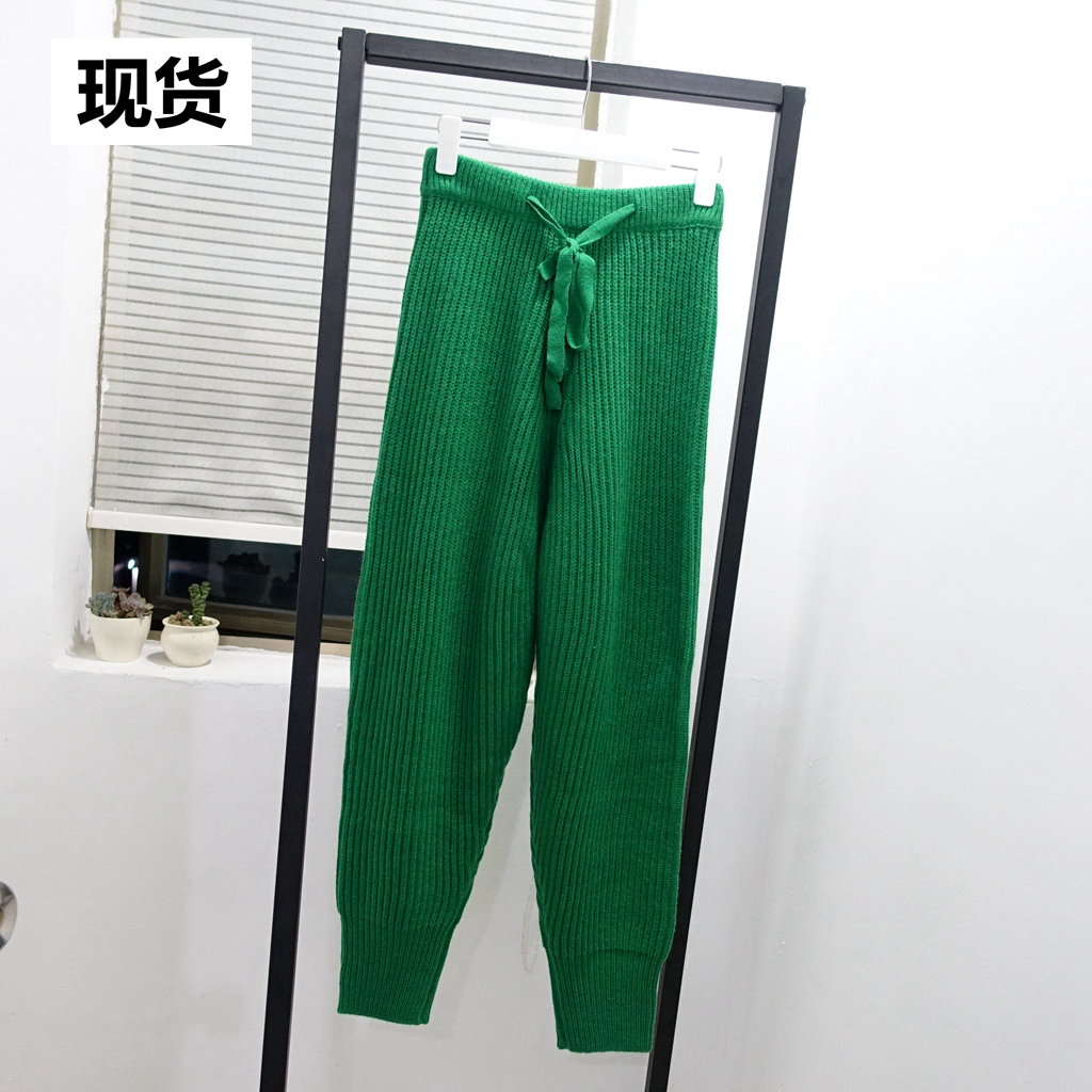 直筒小脚长裤针织萝卜裤女