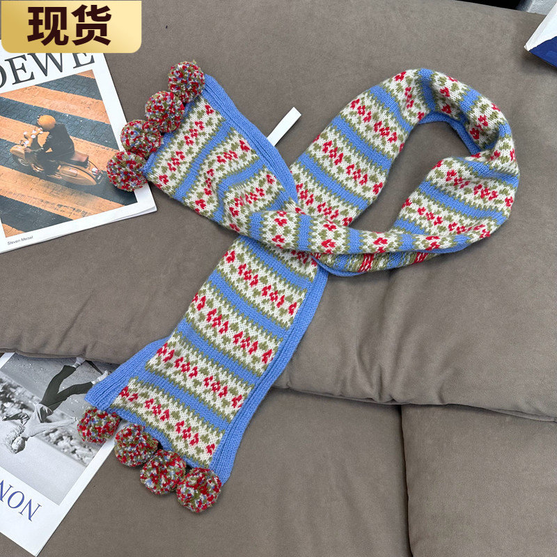 现货客串了N期的复古费尔岛毛球围巾冬日御寒百搭围脖围巾,女装/女士精品,汉服上装,淘宝优惠券,粉丝福利购,淘宝优惠卷