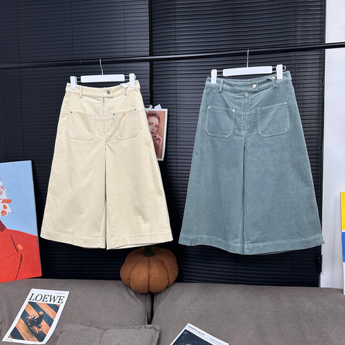 MS自洽松弛感小男孩双色复古灯芯绒8分裤2025新款冬裤子