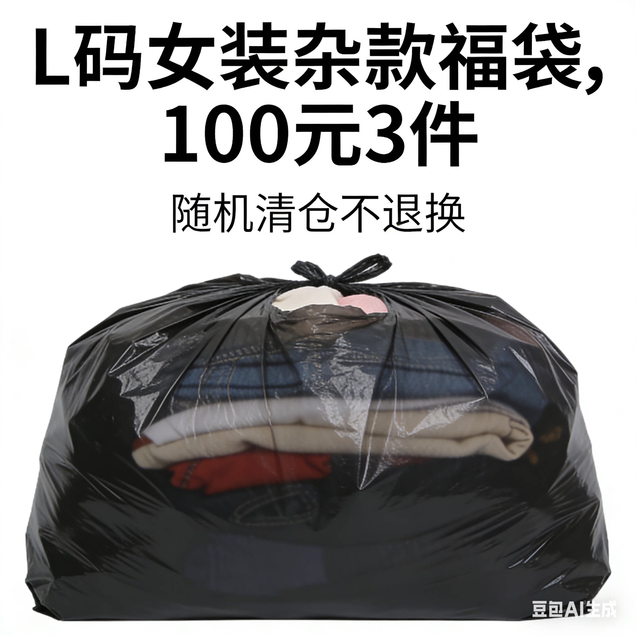 L 码女装杂款福袋 100 元 3 件 随机清仓不退换