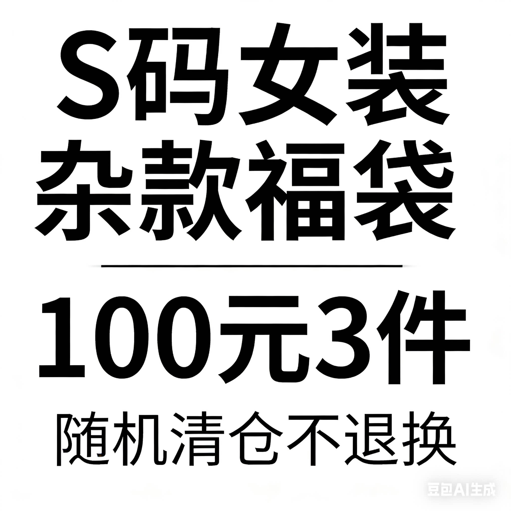 S 码女装杂款福袋 100 元 3 件 随机清仓不退换