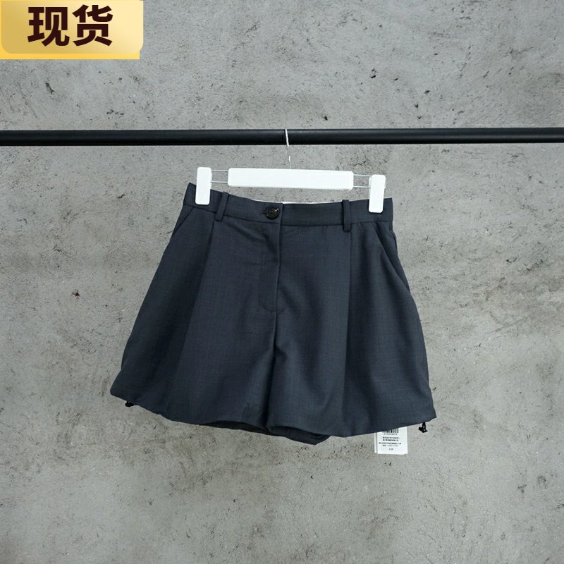 【现货】MS灰色中裤女50羊毛短裤新款夏装可调节花苞短裤,女装/女士精品,休闲裤,淘宝优惠券,粉丝福利购,淘宝优惠卷
