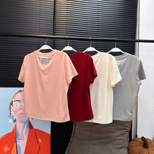 天然纤维多色易穿刺绣百搭显瘦T恤 16优可丝 章章
