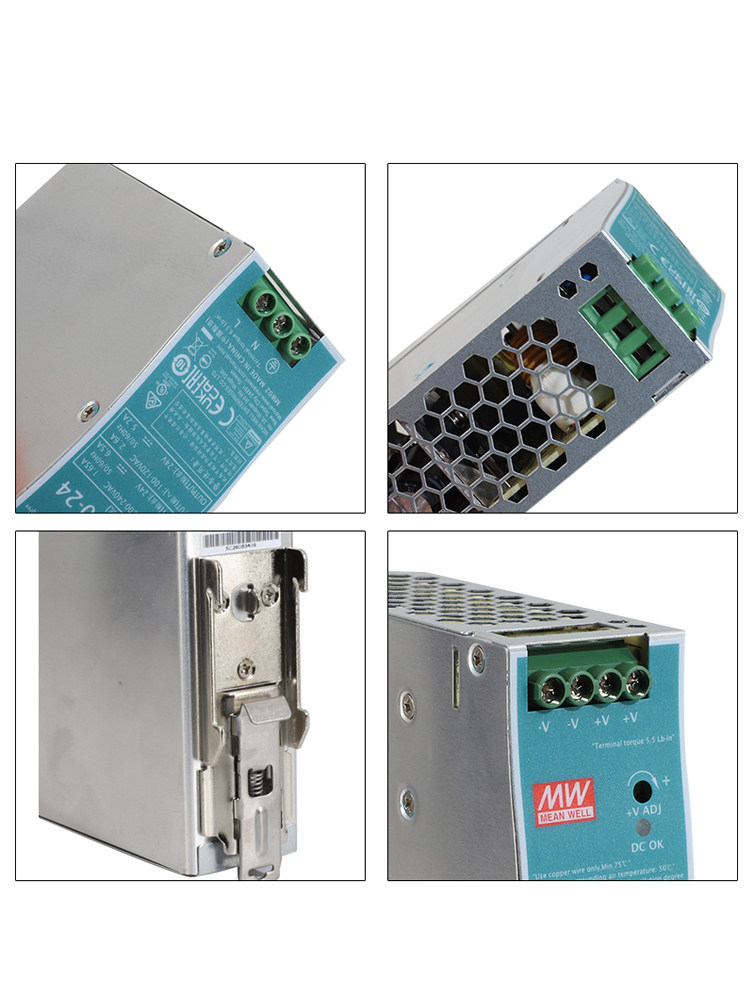 MEAN WELL 스위칭 전원 공급 장치 EDR 레일 유형 12V|24V|48V DC 75W|120W|150W
