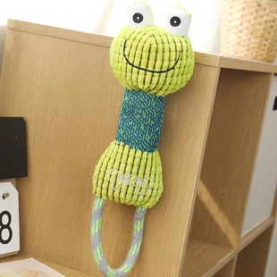 狗狗玩具发声中小型犬撕扯咬会发声BB叫磨牙棉绳解闷拔河毛绒柯基