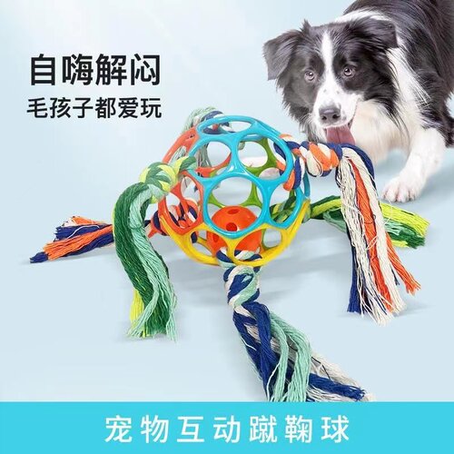 狗狗玩具互动铃铛球抛掷训练