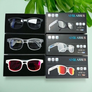 AI眼镜800W像素多镜片遥控拍照蓝牙通话听音乐 海外爆款 AIMB