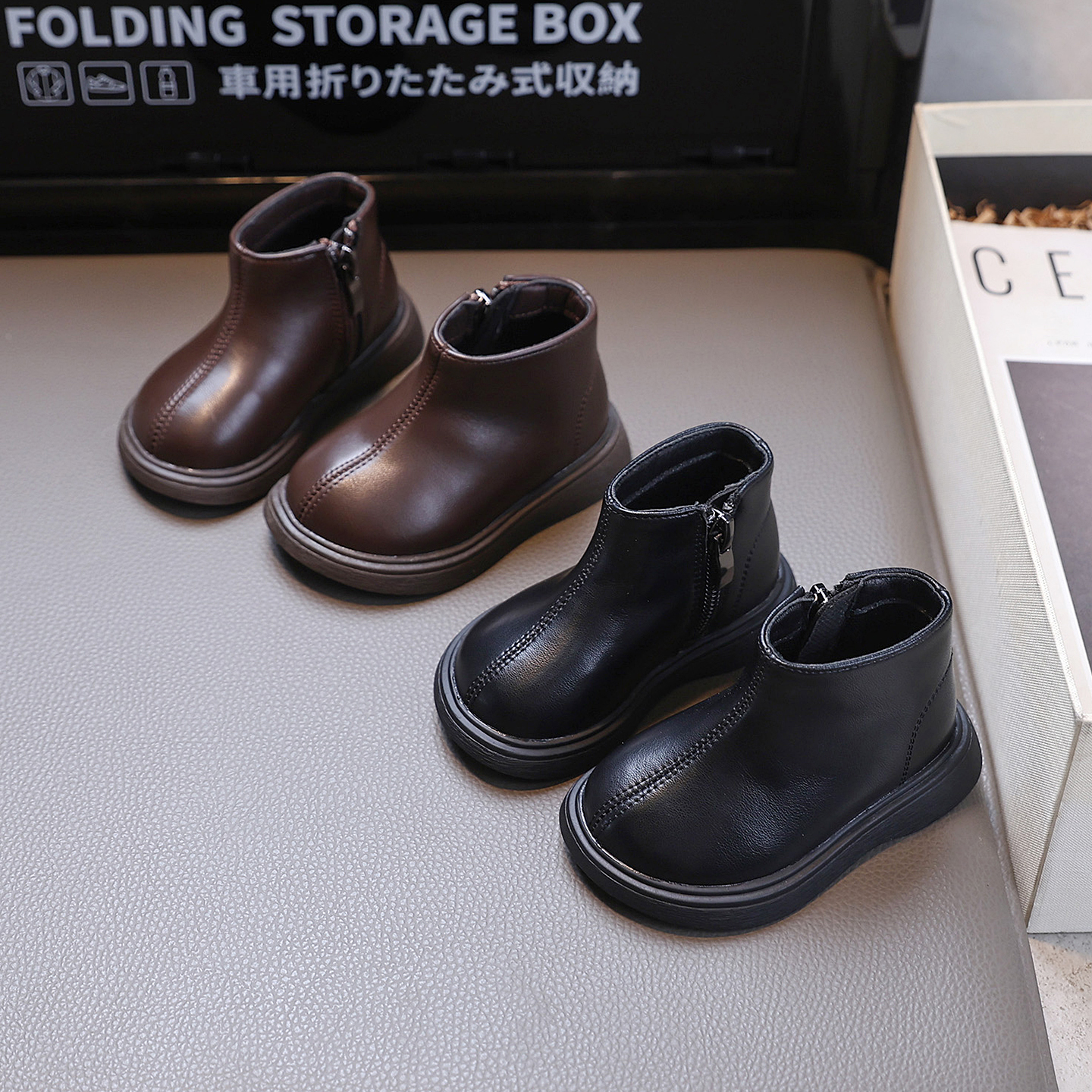 秋冬男女童宝宝皮鞋加绒二棉软底小童短靴子马丁靴婴幼儿1一2-3岁