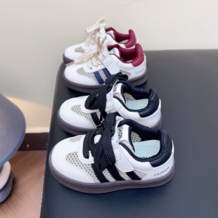 男女童运动鞋夏天网面透气板鞋休闲小童宝宝白色2-3-4岁机能鞋子