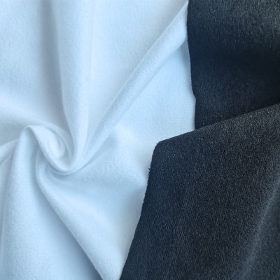 涤纶绒布高F口袋布 丝光绒 运动服装面料里料 经编拉绒仿棉绒柔软