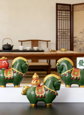 创意马年招财唐马树脂摆件