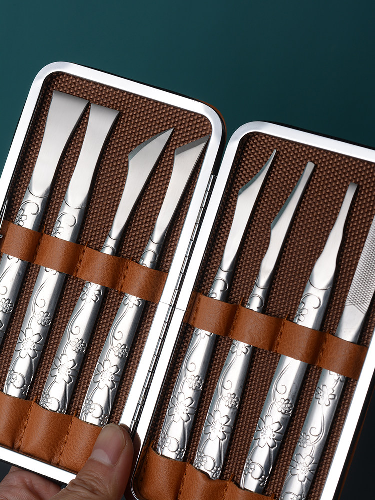 난초 패턴 전문 페디큐어 칼 세트 페디큐어 가게 페디큐어 전문 도구 죽은 피부 굳은살을 제거하는 여성용 죽은 피부 칼