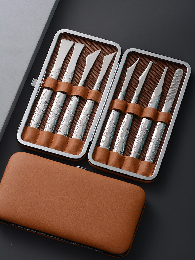 난초 패턴 전문 페디큐어 칼 세트 페디큐어 가게 페디큐어 전문 도구 죽은 피부 굳은살을 제거하는 여성용 죽은 피부 칼