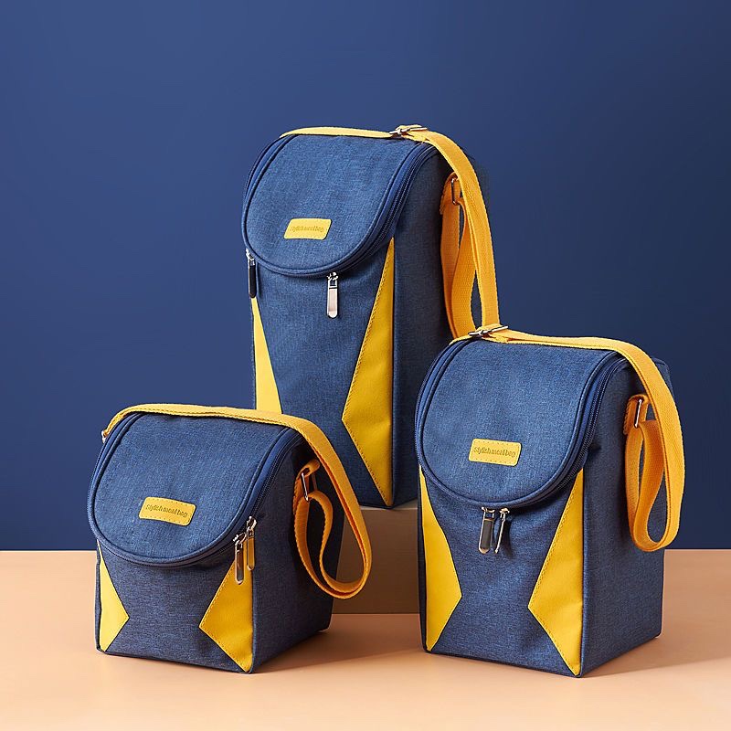 户外露营饭盒袋加厚保温手提包圆形学生上班族带饭手拎提饭便当袋