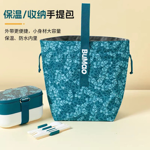 原创束口锡箔保温冷便当包饭盒袋防漏水帆布环保妈咪便携收纳