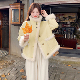 25冬款大货奶huhu少女两色皮毛一体外套2D116-6827-P185K278，女装短外套，2D116