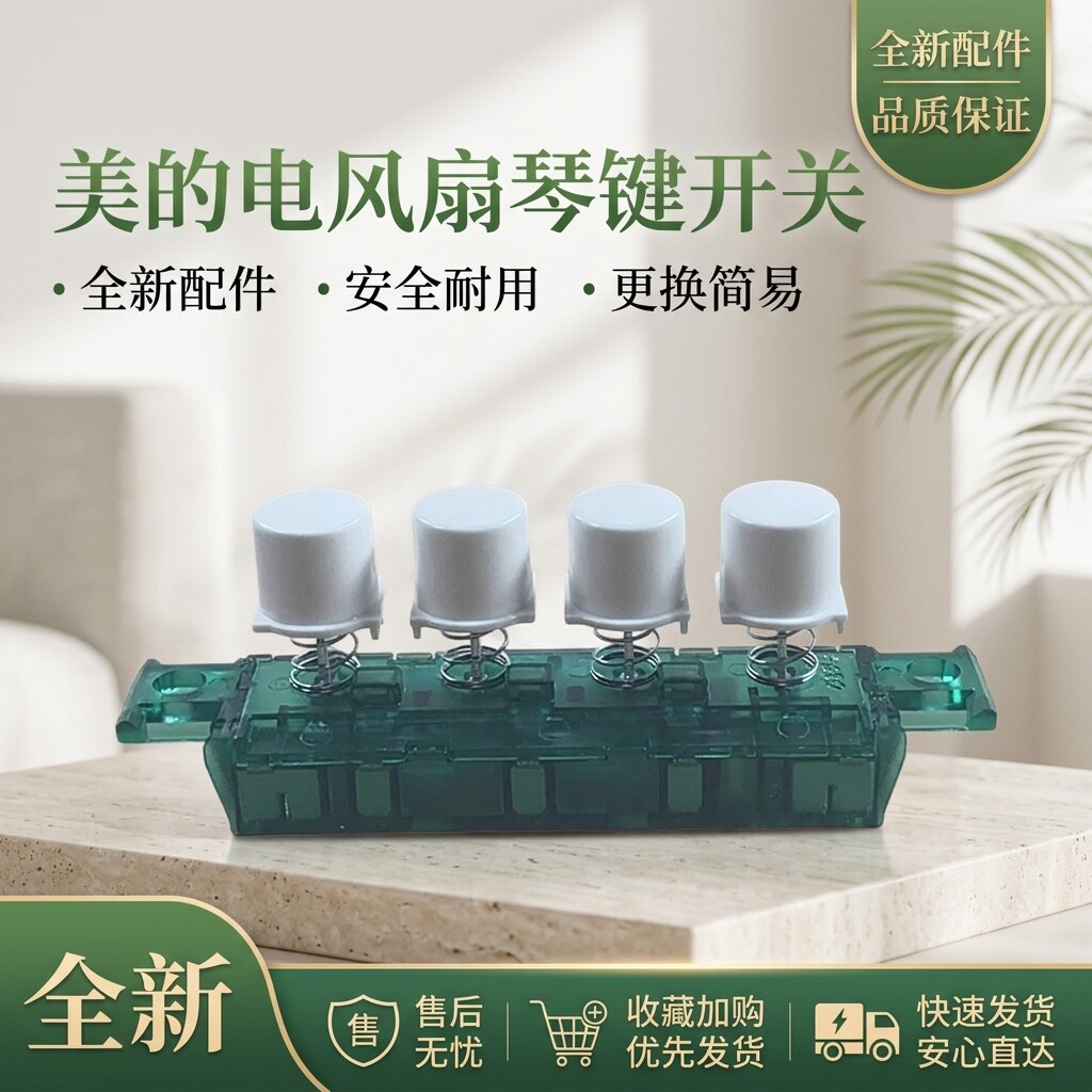 美的电风扇配件琴键档位FTS30-16A/17A电源控制按键调速开关按键