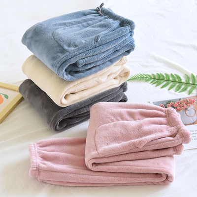 睡裤女士秋冬外穿法兰绒暖暖裤加绒加厚珊瑚绒裤子大码保暖家居裤