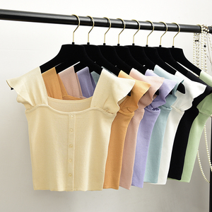 夏季小清新针织打底无袖绿色上衣复古内搭泫雅吊带背心女外穿可爱