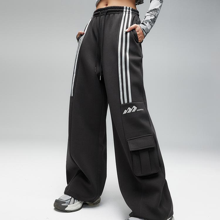 拓谷个性高腰直筒拖地裤