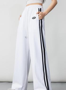 拓谷2025春季运动短外套卫衣开衫潮牌套装休闲阔腿长裤C50837