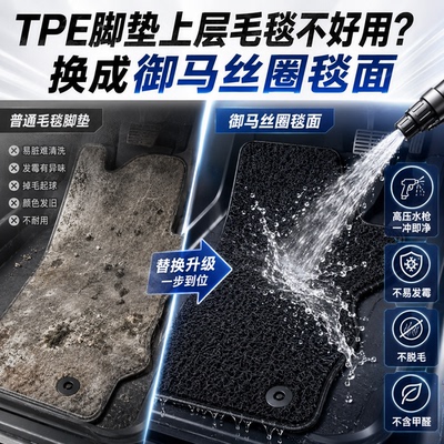 专车定制tpe/皮革上层丝圈脚垫