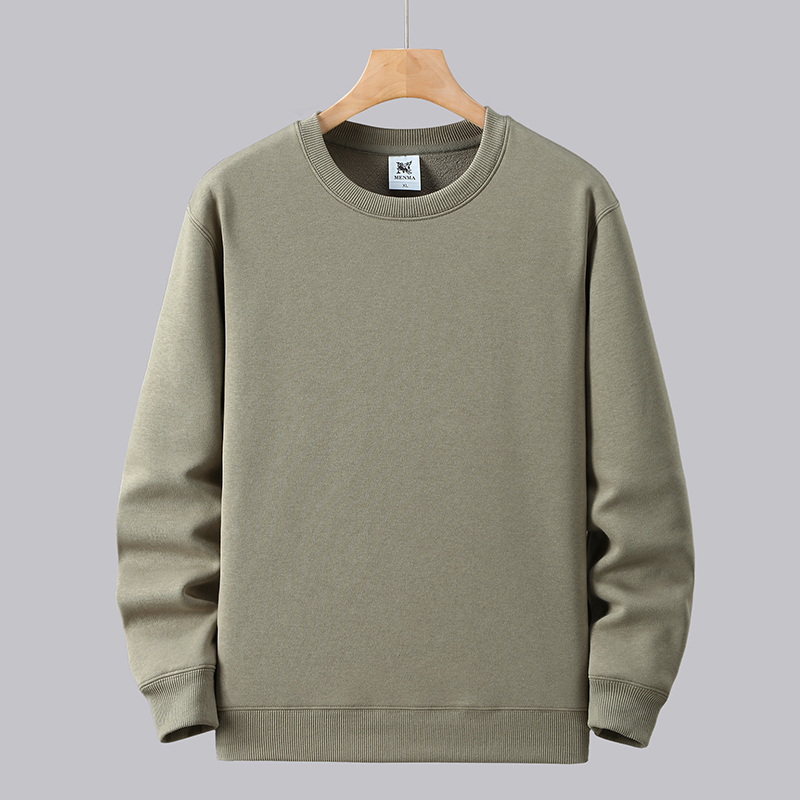 秋冬季男士圆领加绒保暖套头卫衣