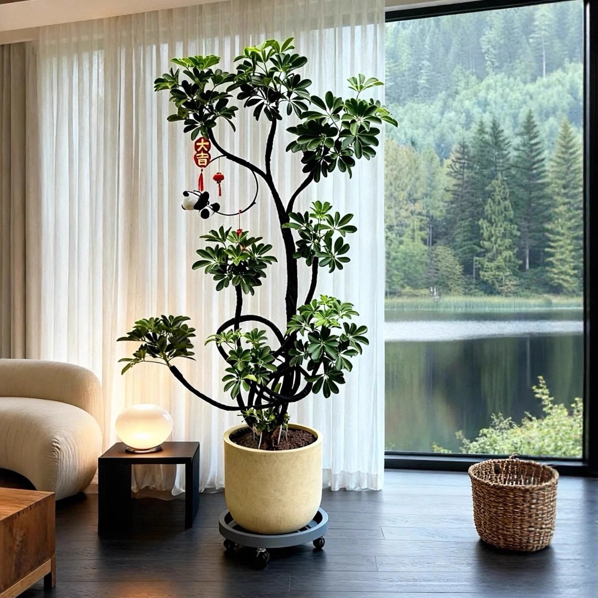 鸭脚木客厅盆栽大型绿植