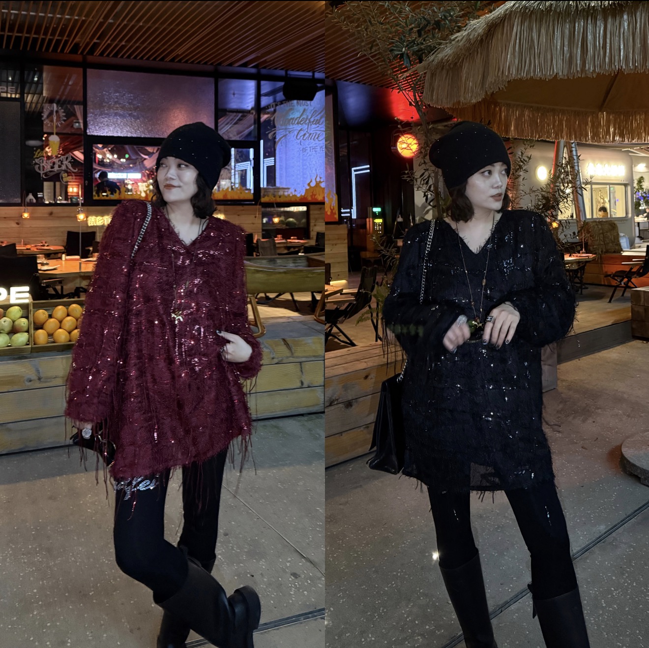 YDFSTUDIO小众【流苏舞曲】欧货高品重工亮片流苏V领设计上衣