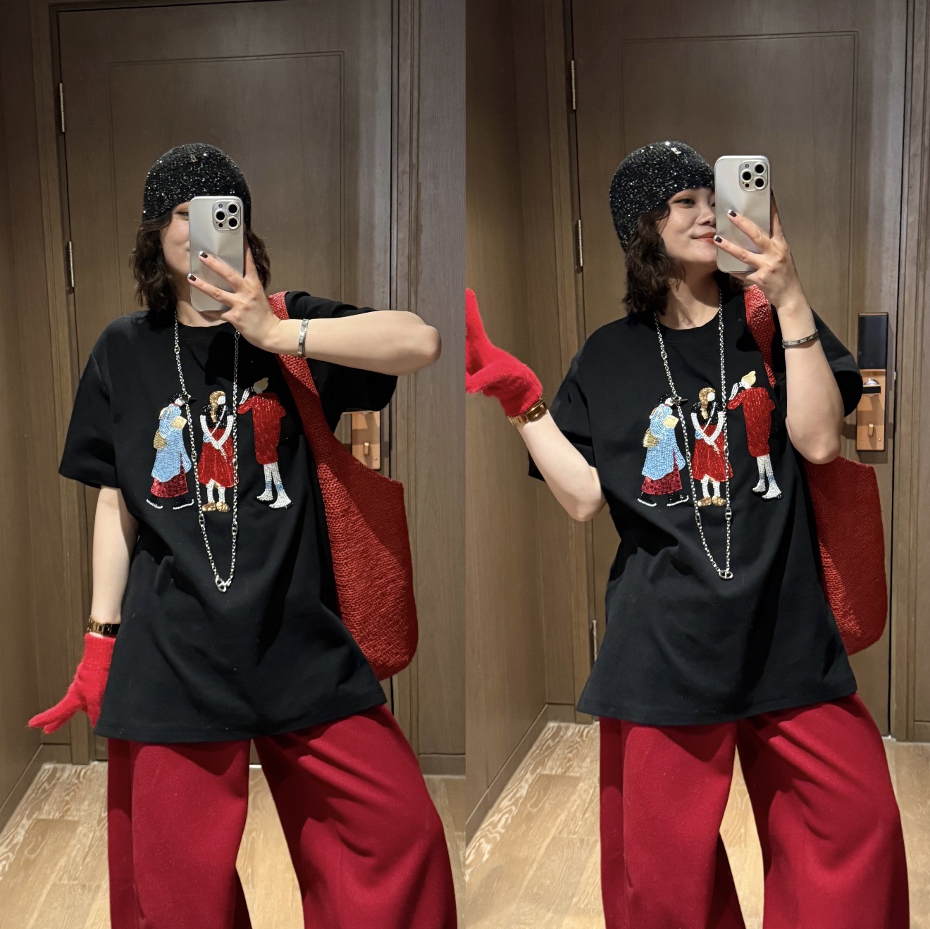 YDFSTUDIO小众【炙热烟火】欧货重工高品刺绣设计加绒时尚百搭T恤