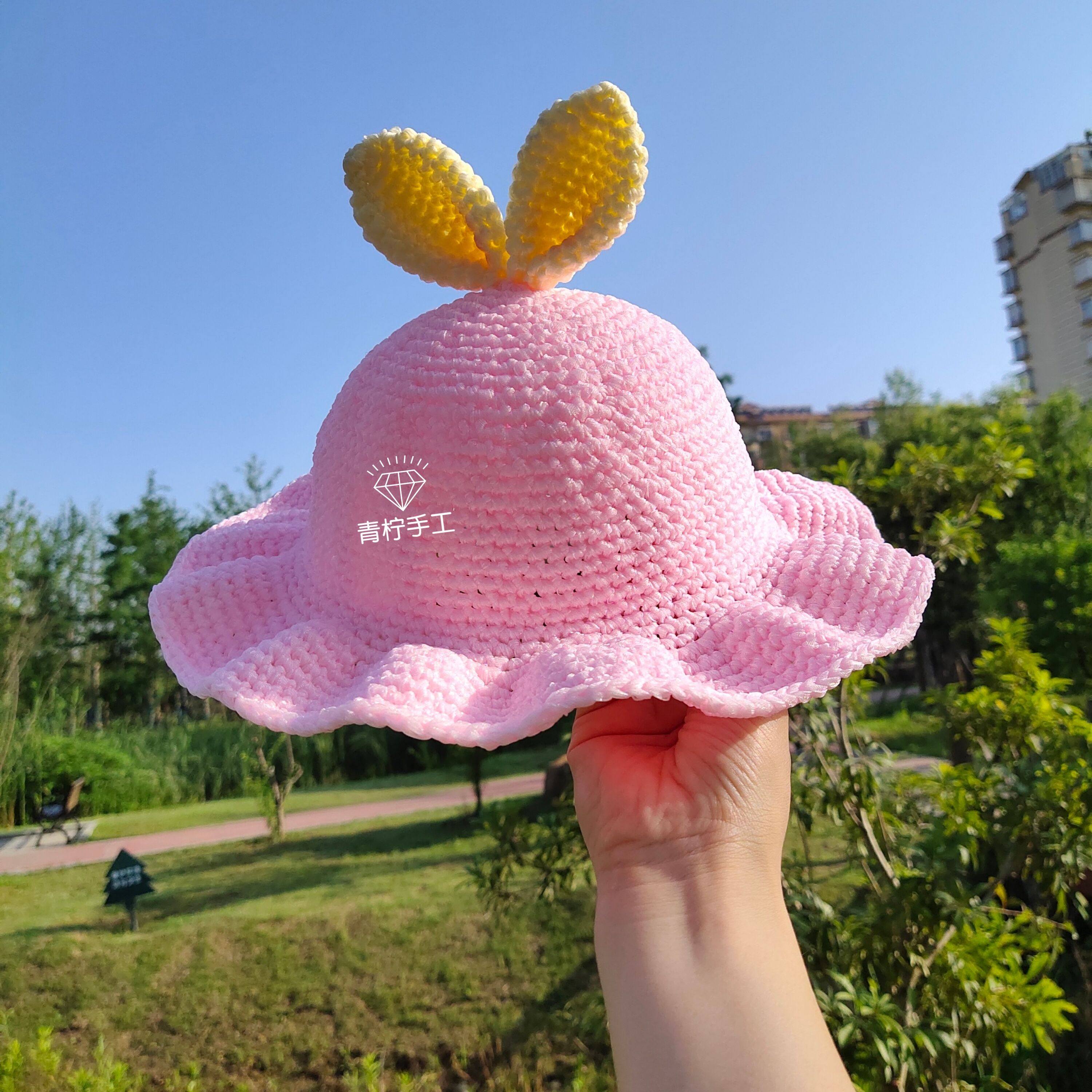 钩针雪纱带夏季太阳帽丝带材料包