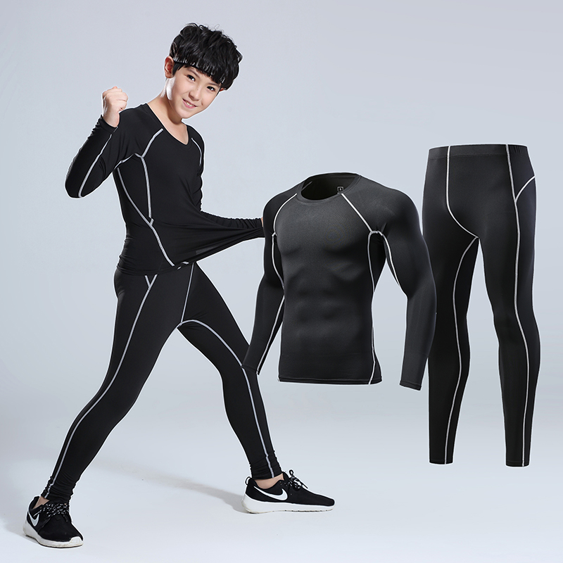 训练服加绒足球打底裤女童紧身衣