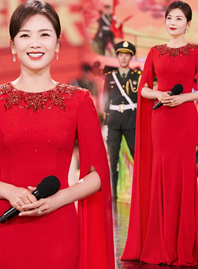 敬酒服新娘2025新款气质高级质感鱼尾订婚结婚主持人晚礼服裙红色