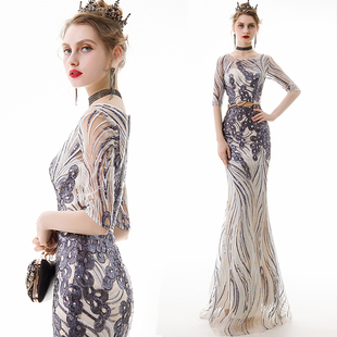 演出服 气场女王晚装 鱼尾宴会晚礼服裙女2025新款 高贵优雅气质长款