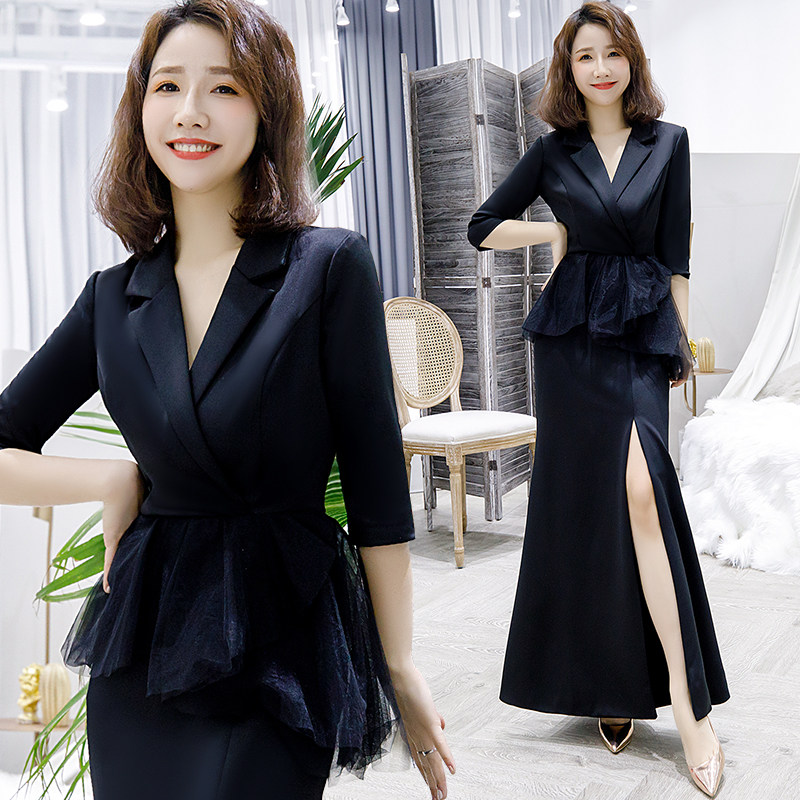 宴会晚礼服2025新款气质女王气场鱼尾长款主持人显瘦高端大气晚装