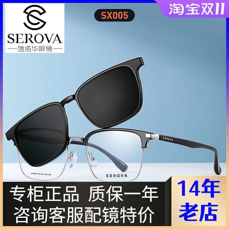 明星太阳镜偏光磁吸夹片套镜潮流个性近视眼镜架复古男女SX005