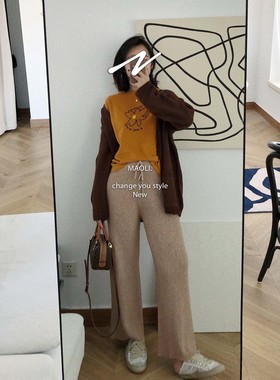 毛丽小四郎 随意休闲慵懒feel 百搭粗针针织毛衣开衫外套秋冬新款